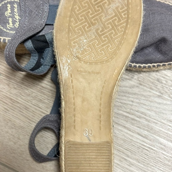 Toni Pons Origens Espadrilles Navy Low Wedge Elastic Strap Linen Women’s 39 - Picture 6 of 6